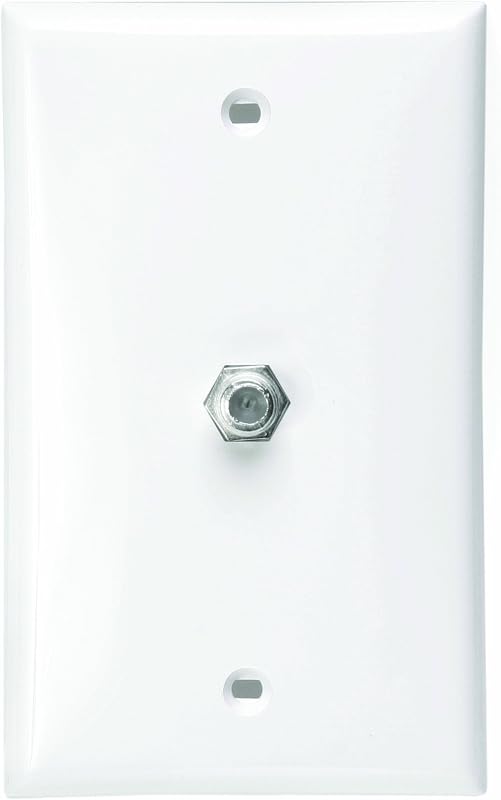 Leviton Standard Video Wall Jack, F Connector, 80781-W, White