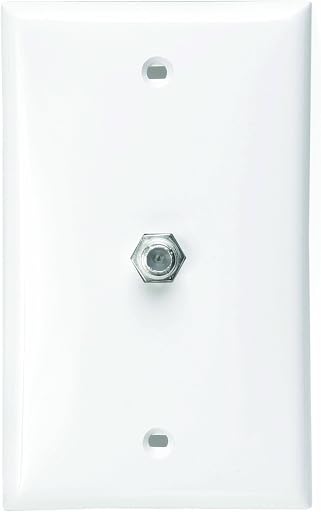 Leviton Standard Video Wall Jack, F Connector, 80781-W, White