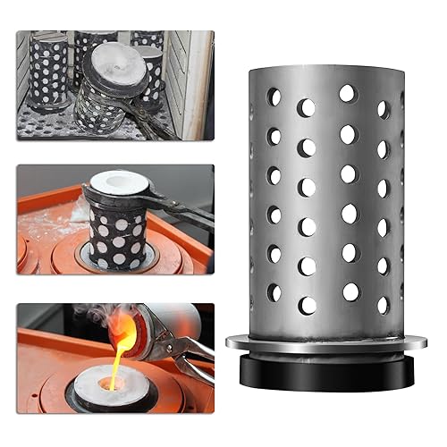 Vista 27 de DZQ Frasco de fundición perforada al vacío, acero inoxidable 304 con brida con base de bebedero de goma, varios tamaños para fundición de metal