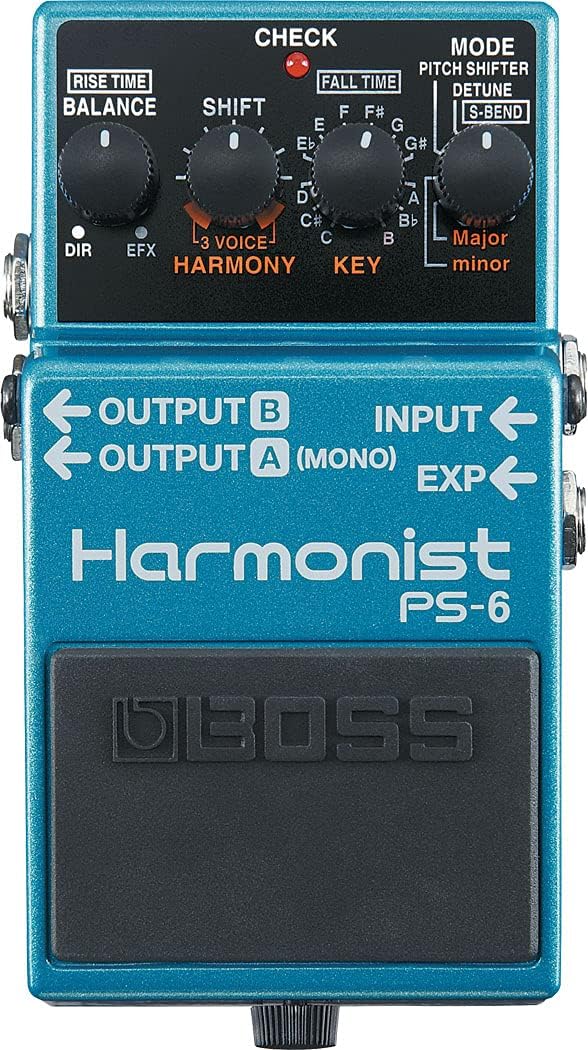 Boss PS-6 Harmonist Bundle with Gearlux Instrument Cable, Patch Cable, and Picks
