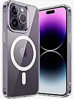 Capa Mag-Safe para [iPhone 14 Pro Max] Capinha Magnética Premium com [Proteção de Câmera] Transparente [Anti-Amarelamento] Clear Case Slim, Compatível com MagSafe, Resistente a Riscos e Anti Impacto