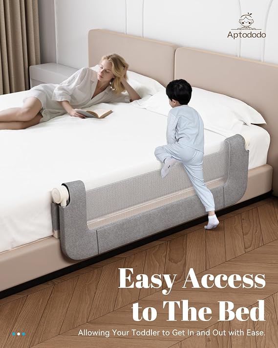 47 Upgraded Bed Rails for Toddlers with U-Shape Base, Toddler Bed Rails with More Stable and Secure,Suitable for Twin,Full,Queen Size Bed,High/Low Mattresses, Box/Platform Bed(Gray)