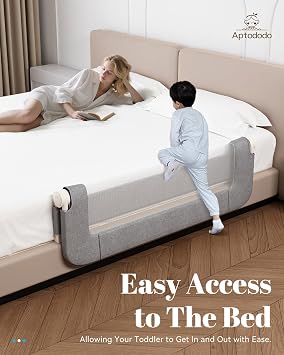 47 Upgraded Bed Rails for Toddlers with U-Shape Base, Toddler Bed Rails with More Stable and Secure,Suitable for Twin,Full,Queen Size Bed,High/Low Mattresses, Box/Platform Bed(Gray)