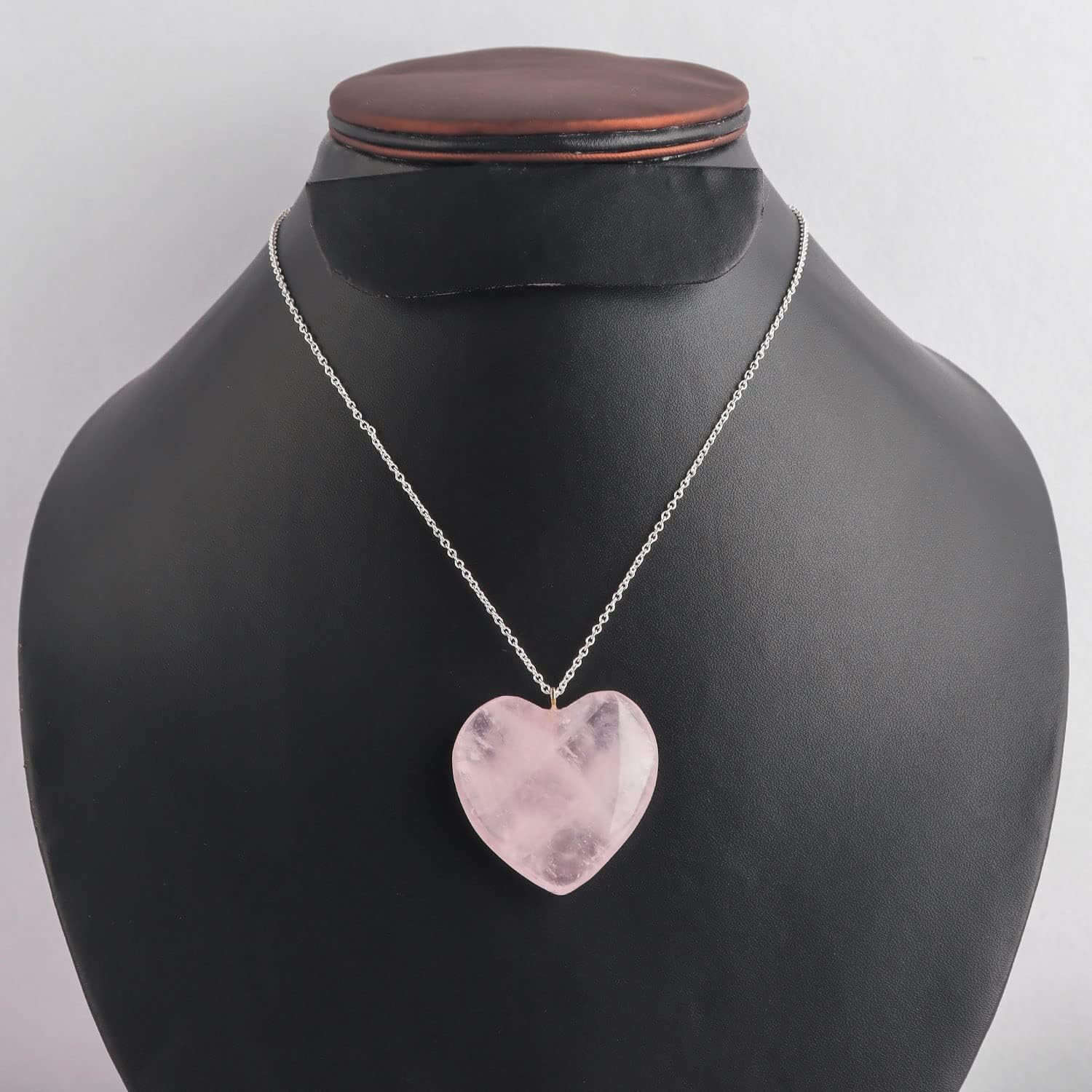 Heart Necklace for Men & Women | Natural Gemstone Pendant, Chain 16+2 Inch Adjustable | Healing Crystal Jewelry 15–25 Carat - Image 3