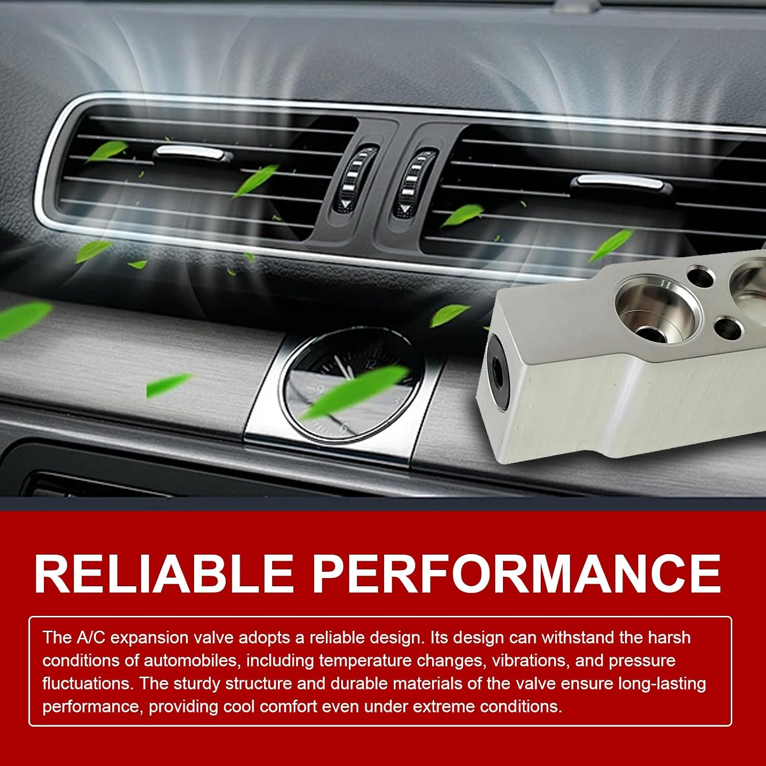 Car A/C Expansion Valve, Steam Engine Air Conditioning ValveStandard Replacement, High and Low Temperature Resistant Metal Anti-rust AC System Accessories, for Most Cars (Silver)