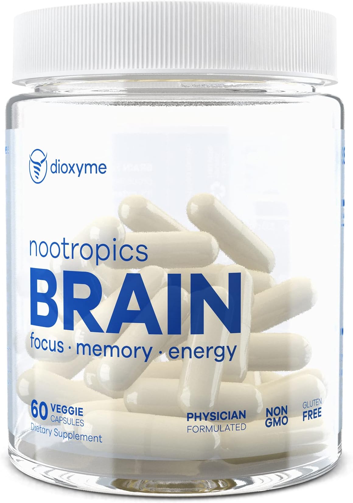 Brain - Nootropic Brain Booster - Enhance Mental Performance - Increase Memory, Focus, Cognition & Energy (60 Count)