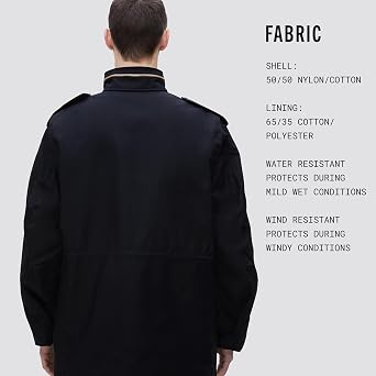 Alpha Industries M-65 Field Jacket - Classic Oversized Military Field Coat - Black, S