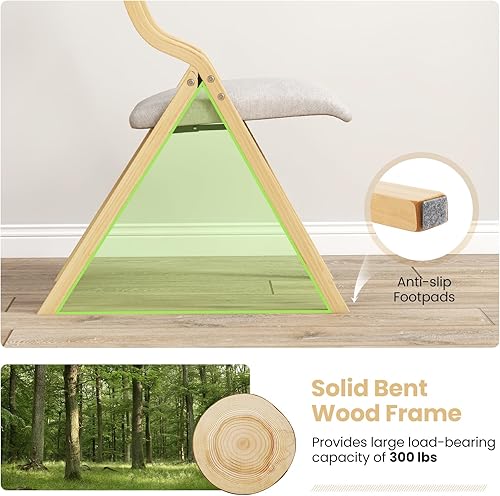 Miniatura 5 de GOFLAME Juego de 4 sillas plegables de comedor, sillas plegables ensambladas con asiento acolchado y marco de madera maciza, sillas adicionales