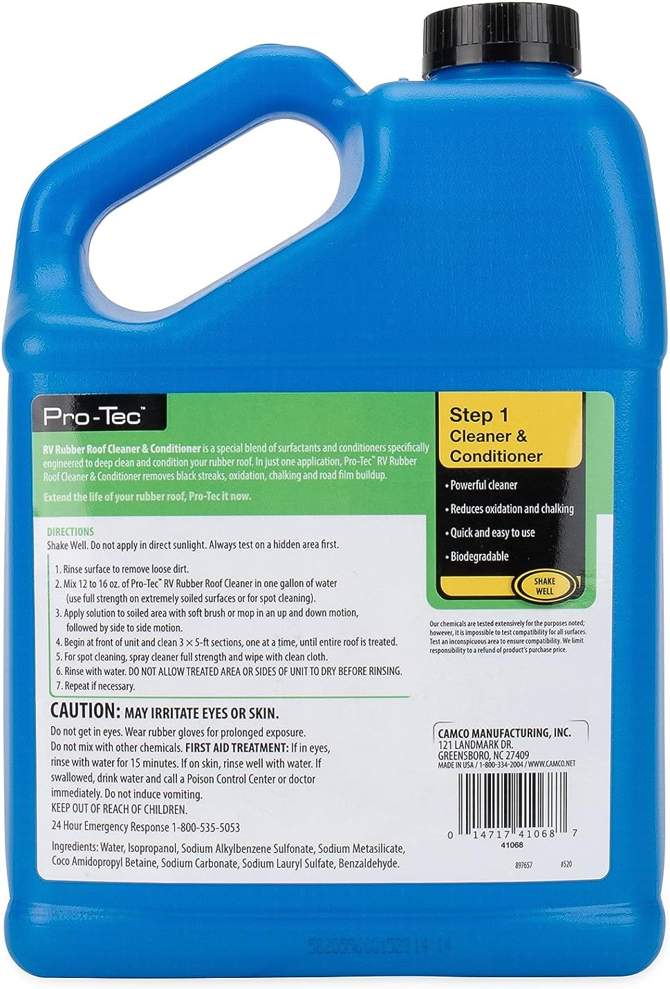 Camco Pro-Tec Camper/RV Rubber Roof Care System | Protect RV Roof & Stop Roof Chalking | Minimize Maintenance | 1 Gallon (41453)