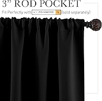 Vista 2 de RYB HOME Cortinas negras para ventanas, cortinas de baño, cortinas opacas para ventana pequeña, cortinas de privacidad para cafetería, dormitorio
