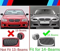 Vista 4 de Insertos de Parrilla Automotriz para BMW Serie 3 E92 E93 320i 325i 330i 335i 2006-2009 (Solo Compatible con 14 Vigas), Accesorios de Parrilla Frontal