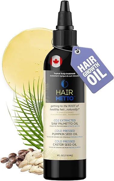 Saw Palmetto Extract Pumpkin Seed Oil for Hair Growth - 10X Potency Targeted Scalp Treatment with Castor, Lavender Scent, Rosemary Oil for Hair 4oz (118ml)