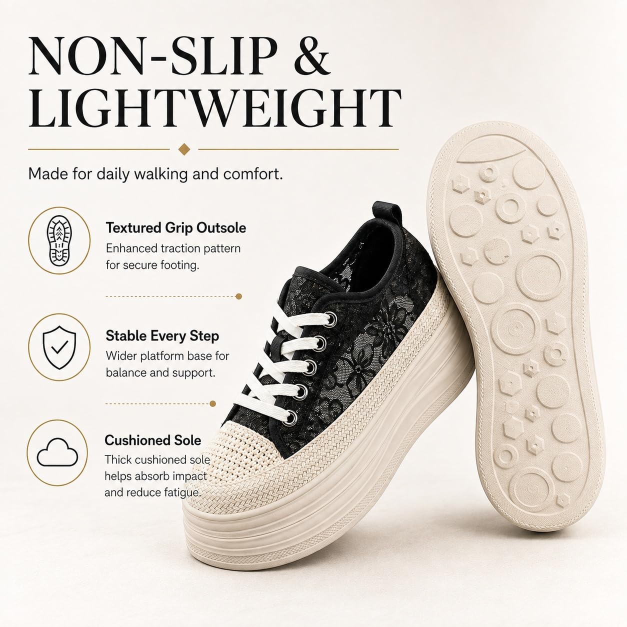 ENEN Zapatillas Mujer Encaje