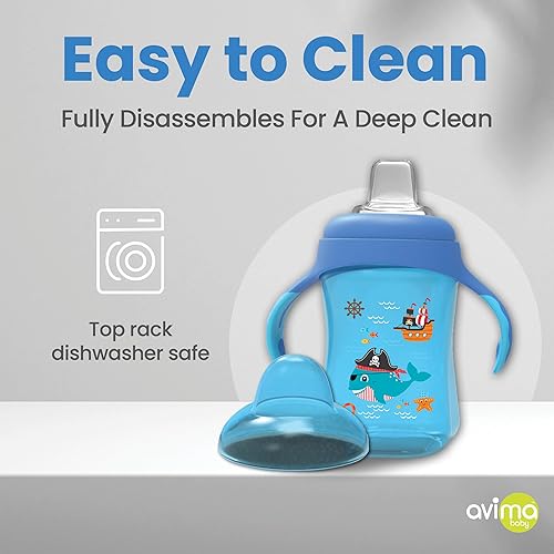 Miniatura 3 de Avima Bebés de boquilla suave de 10 onzas azul juego de 2 Azul / Patchwork, Rosa/Rebel Fun.