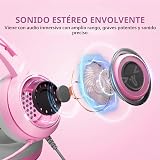 Auriculares de juego SOMIC G951s rosa con micrófono para PS4, Xbox, PC, teléfono móvil, reducción de ruido de 3,5 mm, auriculares de oreja de gato, ligeros, auriculares de diadema para mujer