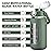 kytffu 42oz Glass Water Bottles with Straw, Motivational Glass Bottle with Silicone Sleeve and Time Marker, Leakproof Large Glass Water Jug for Gym Home Office,Olive