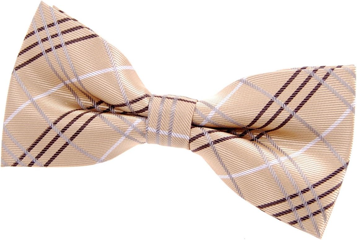 Retreez Tartan Plaid Check Styles Woven Microfiber Pre-tied Bow Tie (4.5")