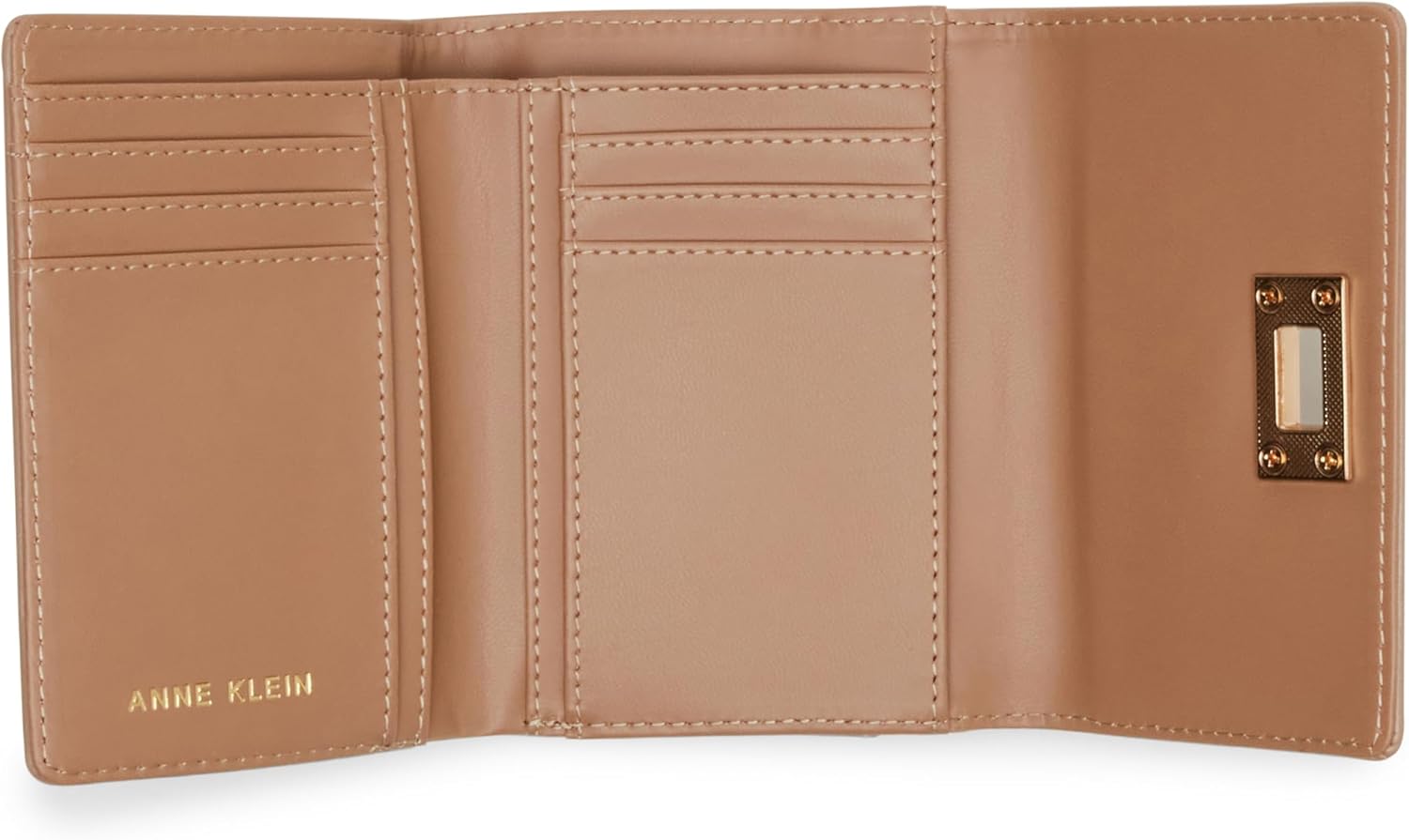 Anne Klein AK medium flap wallet with enamel turn lock