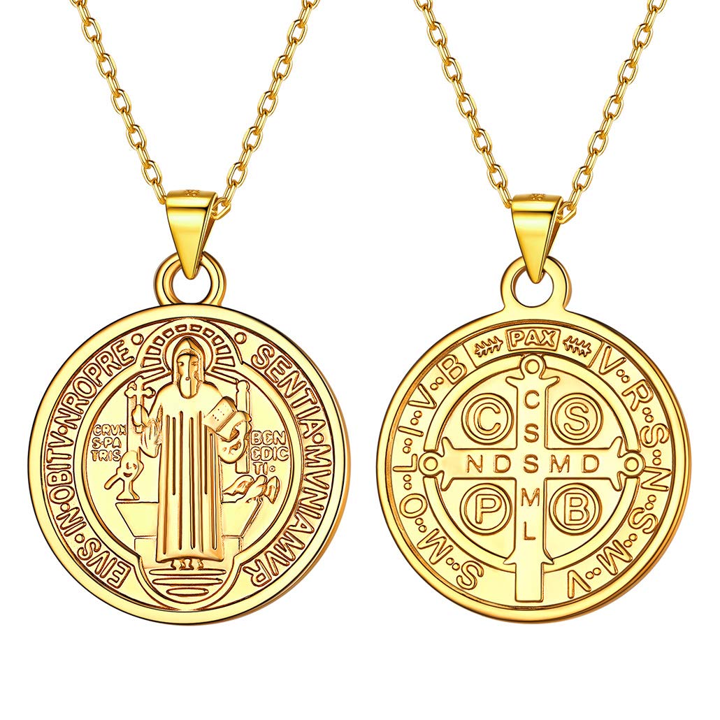Silvora Medallas de Plata San Benito/Nudo de la Bruja/Arbol de Familia/Libertad de Pensamiento/Arcangel Miguel, Collar Plata 925 y Monedas Preciosas para Mujeres Hombres