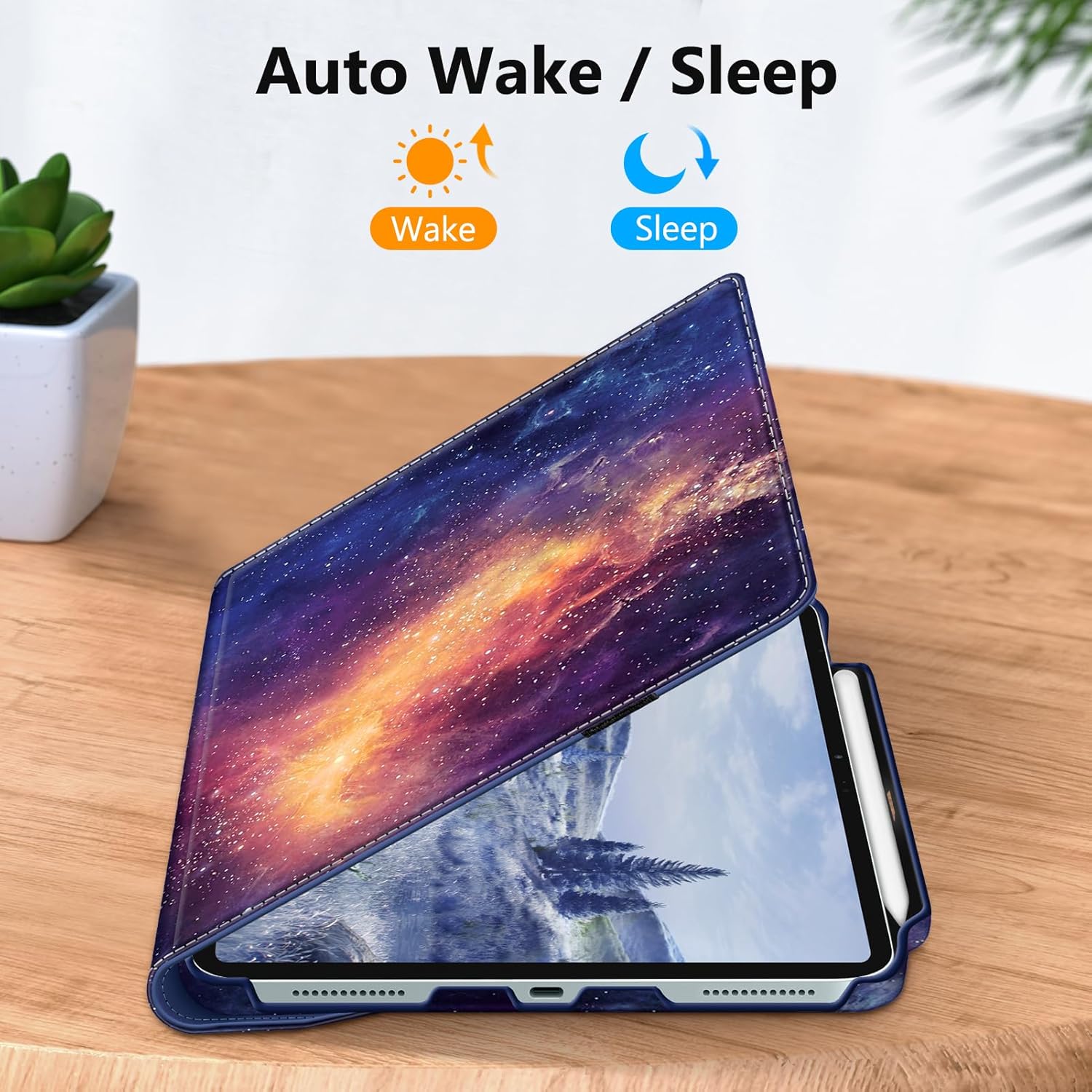 Fintie Rotating Case for iPad Air 13-inch M4/M3/M2 (2026/2025/2024) - 360 Degree Swiveling Protective Stand Cover with Pencil Holder, Auto Wake/Sleep, Galaxy