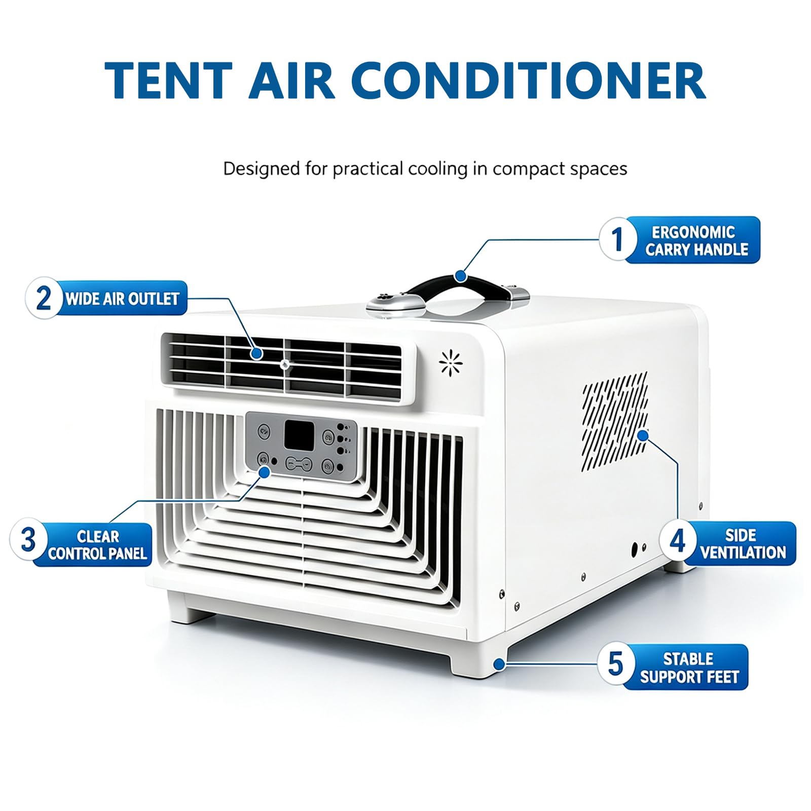 Condizionatore da campeggio portatile con timer,