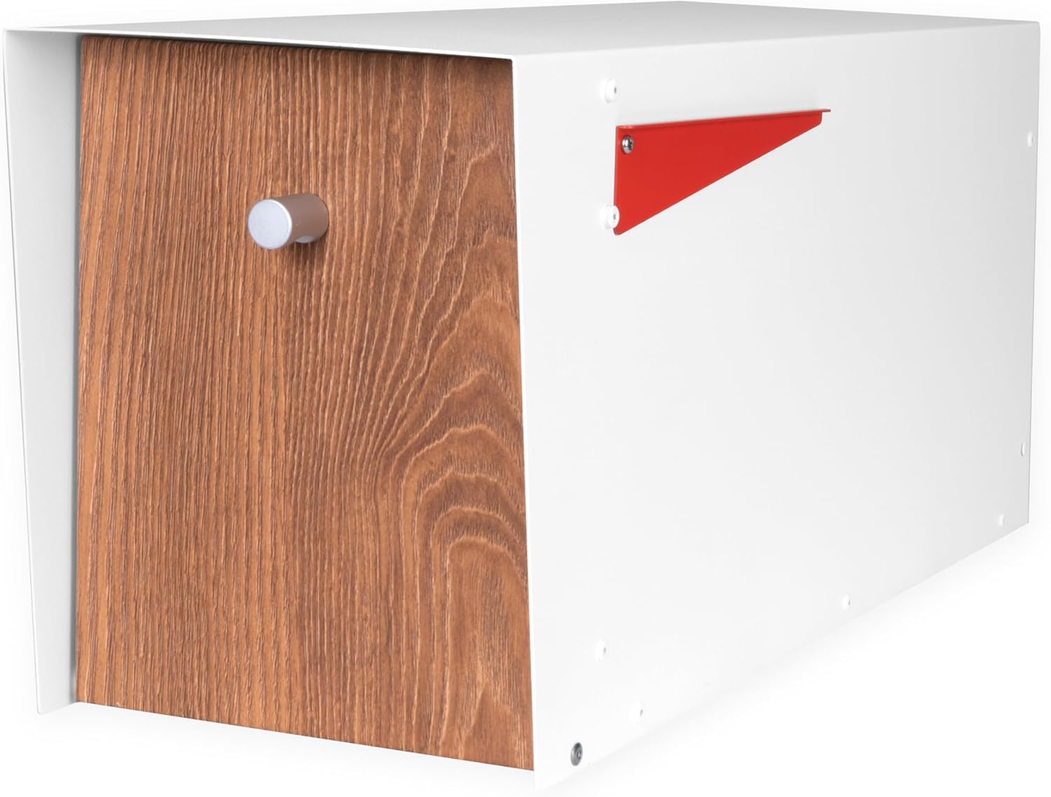 Ilyapa Modern Mailbox with Modern Design Post Mount - Metal Mailboxes for Outside - White Heavy Duty - Powder Coated Steel - All Weather Resistant