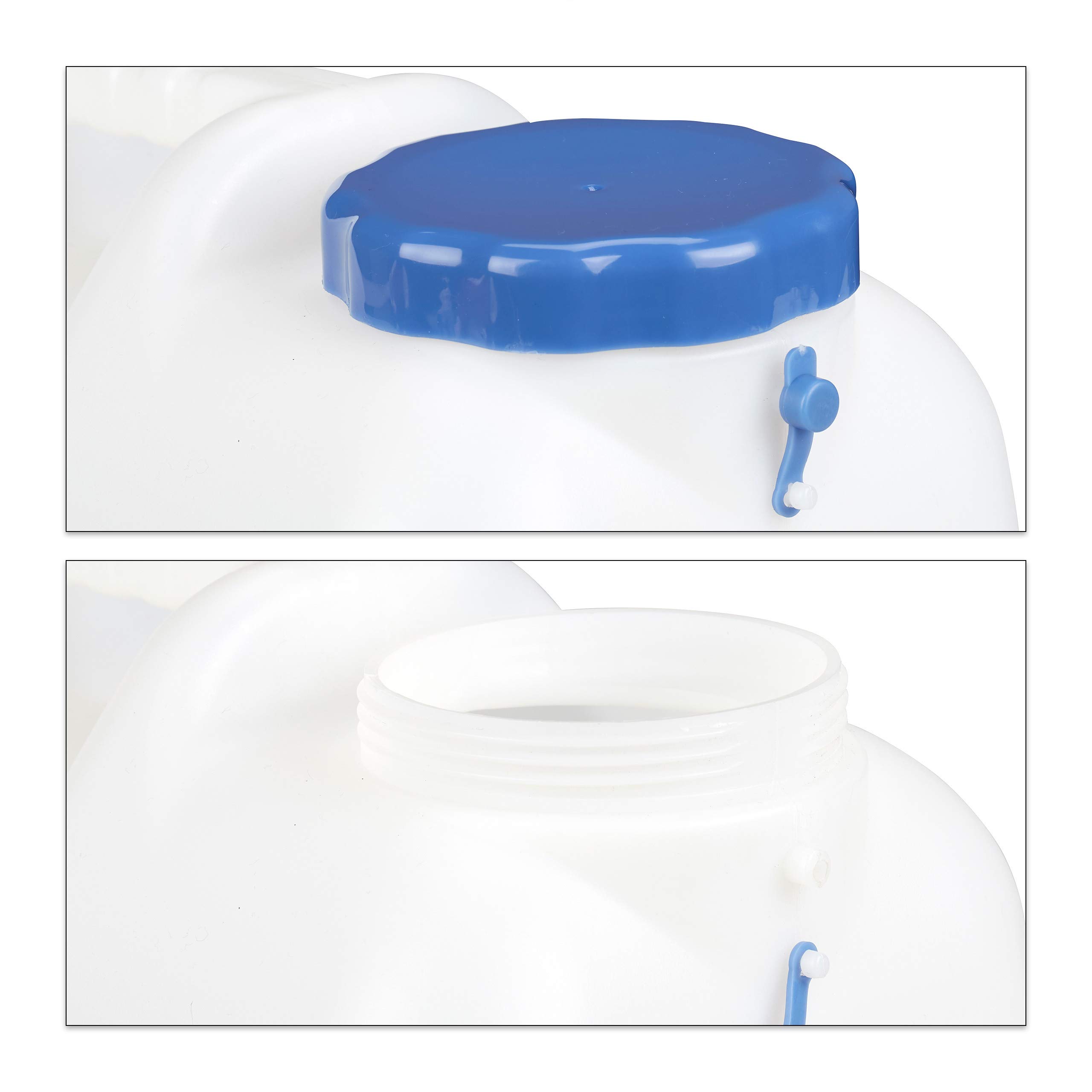 Relaxdays Jerrycan 25 L Bidon d'Eau avec Robinet, Bouchon sans BPA, Camping Voiture Festival, Blanc/Transparent