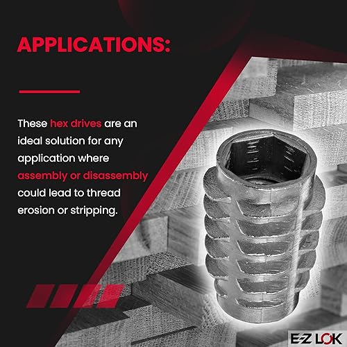 Miniatura 5 de E-Z LOK - 851618-20 E-Z LOK Inserto roscado, zinc, hexagonal empotrado, 516"-18 roscas internas, 0.789" de longitud (paquete de 50)