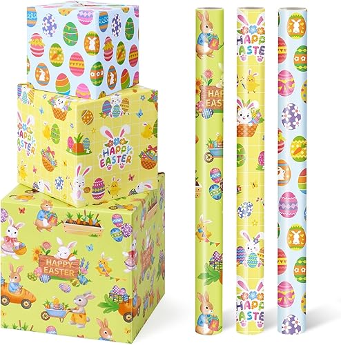 Vista 24 de WERNNSAI Rollos de papel de regalo para perros - 3 rollos de 17" x 120" Rollos de papel de regalo para perritos Papel de regalo para cachorros