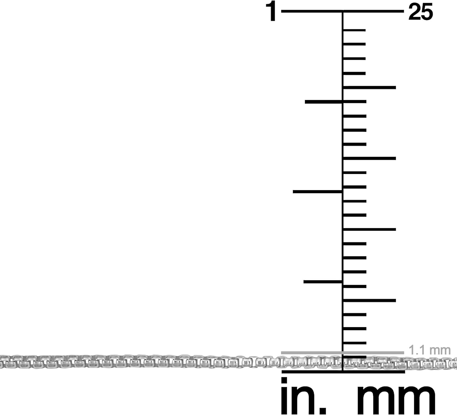 Kooljewelry Sterling Silver Round Box Chain Necklace (1.1 mm, 16, 18, 20, 22, 24, 30 or 36 inch) - Image 3