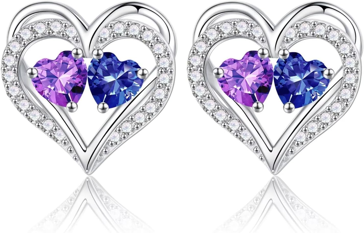 Iefil Valentines Day Gifts for Her - 925 Sterling Silver Birthstone Earrings, Anniversary Birthday Gifts for Women Wife Girlfriend Mom