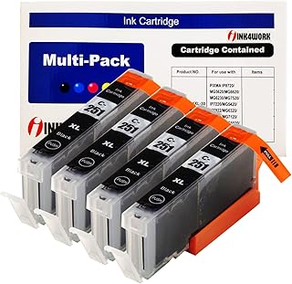 INK4WORK Compatible Ink Cartridge Replacement for Canon CLI-251XL CLI-251 XL for PIXMA MX722 MX922 iP7220 iP8720 iX6820 MG5420 MG5422 MG5520 MG5522 MG5620 (Photo Black, 4-Pack)