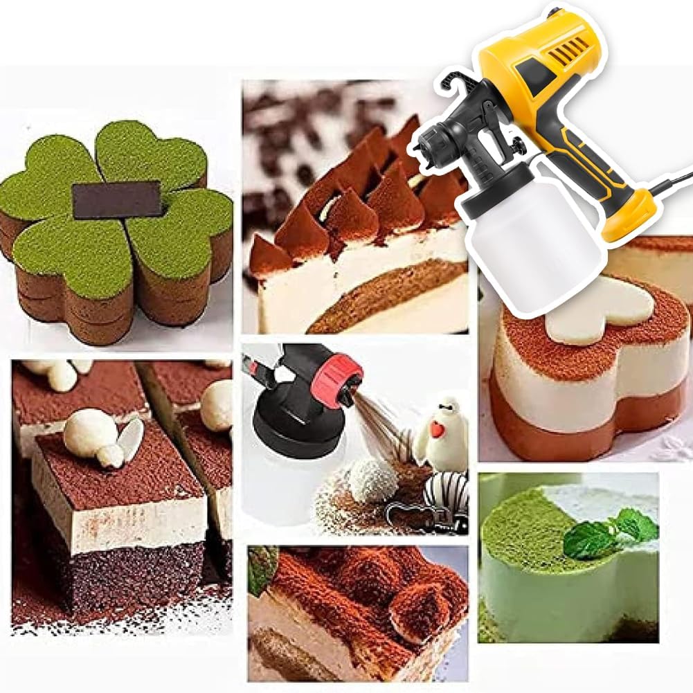 Mousse Cake Dessert Sandblasting Machine, Wedding Cake Spray Gun, Electric Dessert Decoration Spray Gun, Baking Cake Sprayer, Commercial Home Use,Yellow