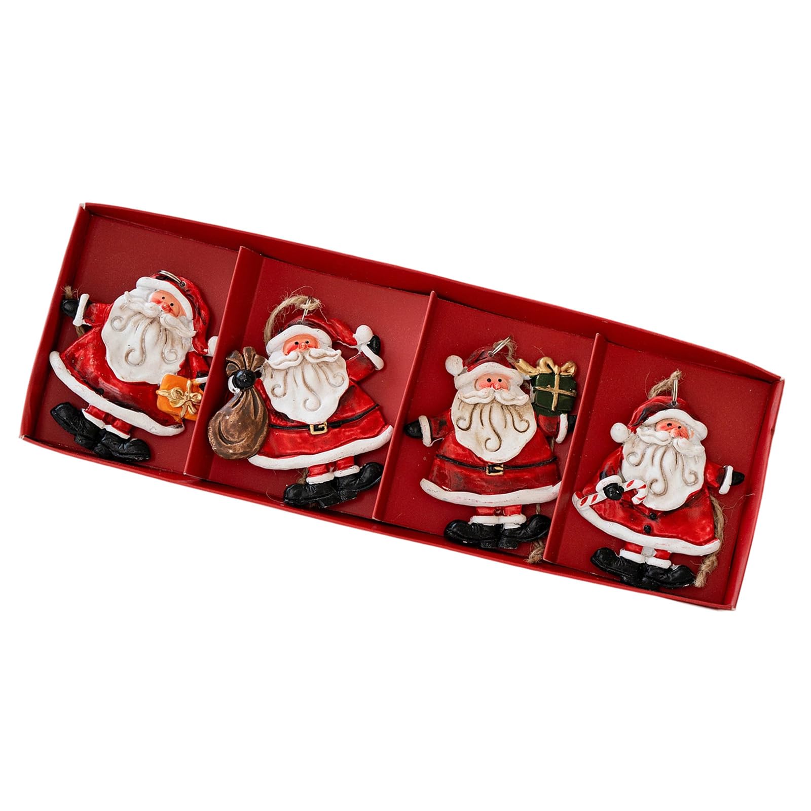 Carotoe B Handcrafted Resin Santa/Snowman Figurines For Miniature Landscape Holiday Accent Hanging Pendant Accessories Resin Santa/Snowman Party Supplies