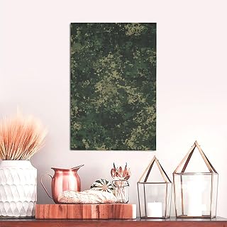 FNAMIQONRE Canvas Painting 12x18 Inch Wall Art for Living Room Digital Camouflage Decorative Painting Wall Decor Posters Abstract Hang Pictures Wall Paintings for Bedroom Office