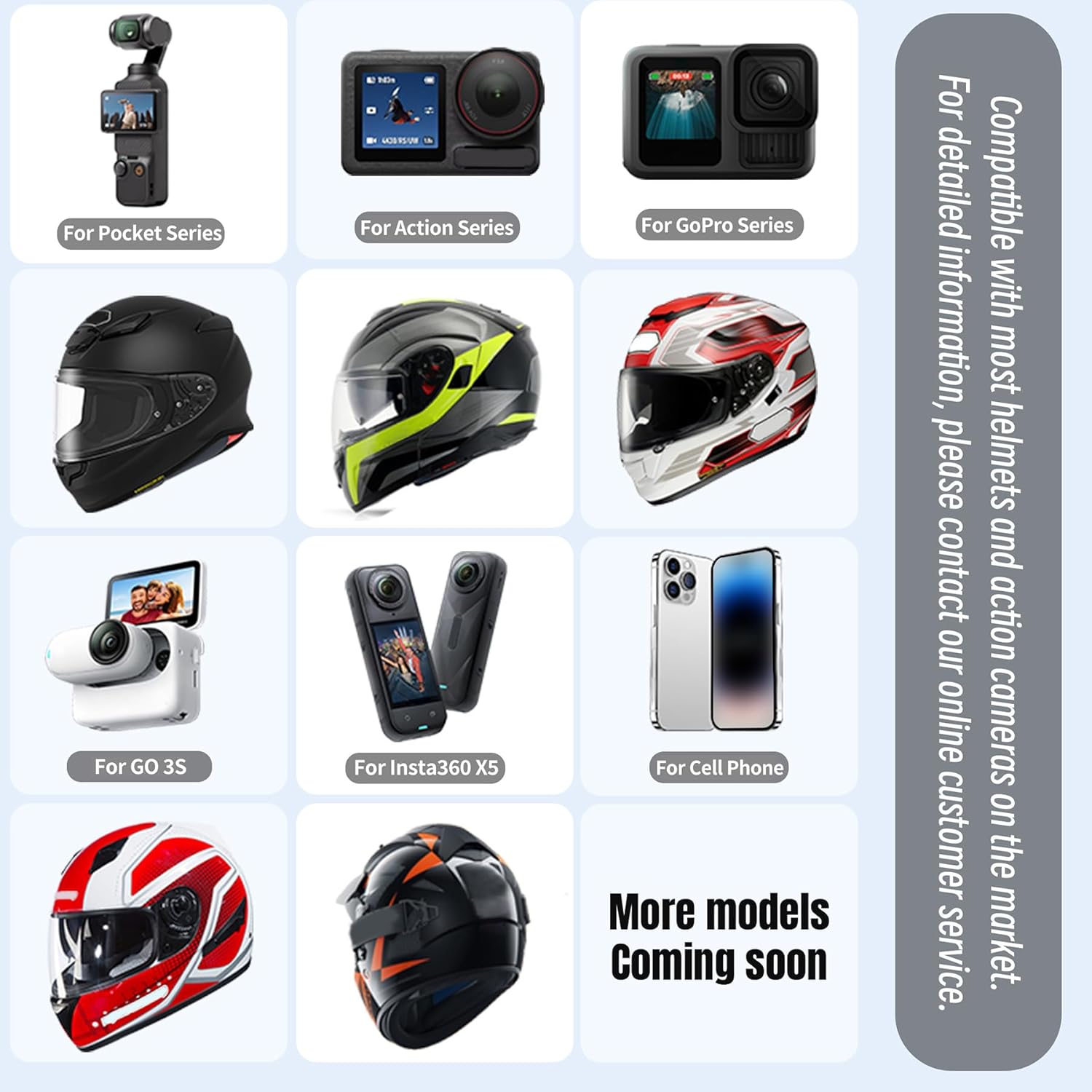 オートバイヘルメットマウント GoPro Hero 13/12/11/10/9に対応 DJI Osmo Action 6/5 pro