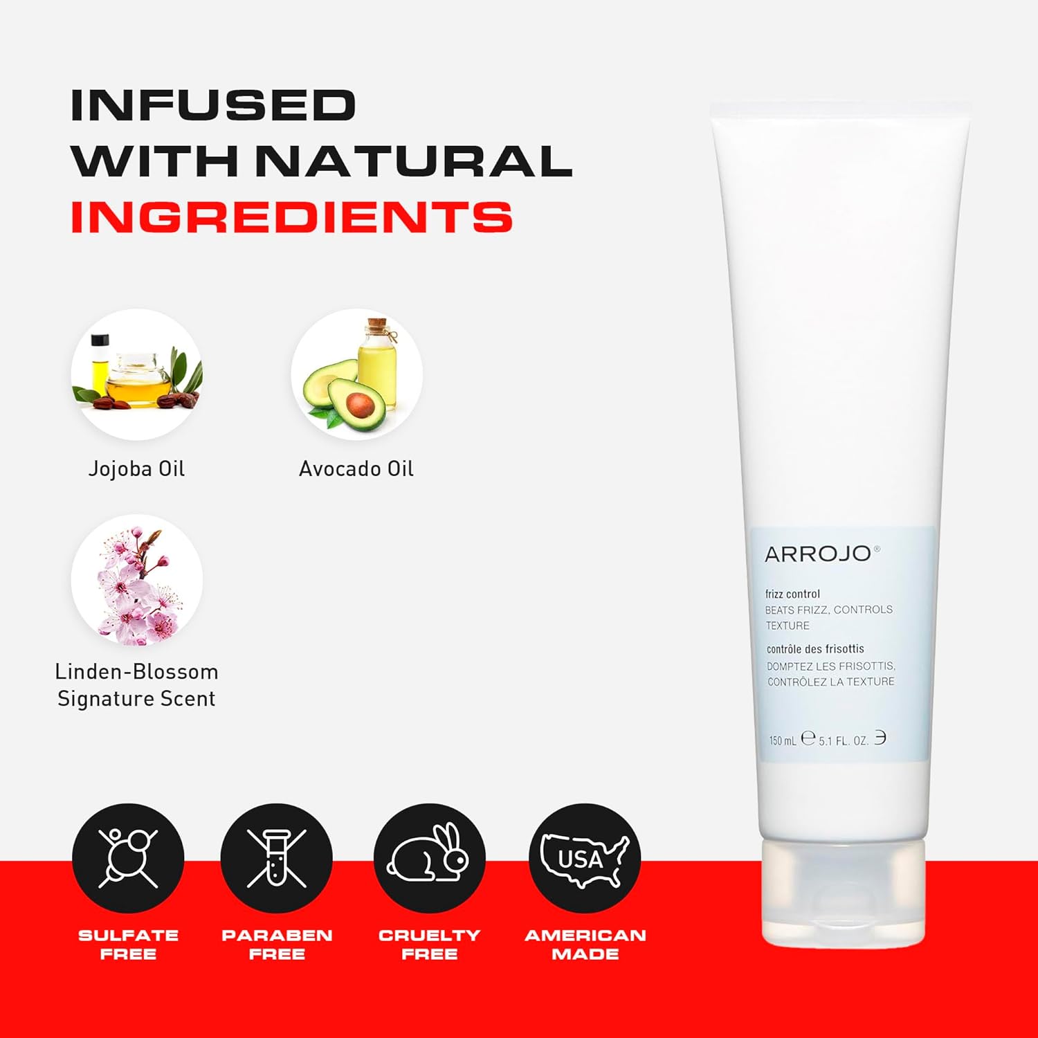 ARROJO Frizz Control Hair Oil – Moisture-Rich Hair Oil for Frizzy Hair w/ Jojoba Oil – Anti-Oxidizing Oil for Hair for Smoothness, Control, & Shine - Anti Frizz Hair Products for Women & Men (5.1 oz) - Image 4