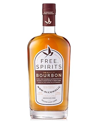 Free Spirits Non-Alcoholic Bourbon Spirit - Award Winning Whiskey Alternative - Low Calorie, Vegan, Gluten-Free with B-Vitamins - Natural Ingredients for Delicious Cocktails - 750 ml Bottle