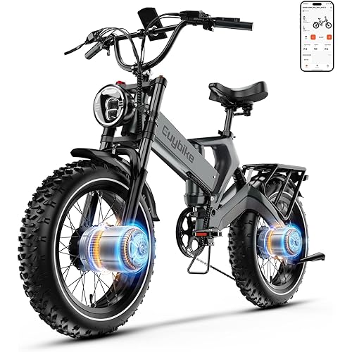 bluebiko 2000W/3000w Peak Electric Bike for Adults, 48V 35AH/52v 30AH Removable Battery, 40+MPH, 100+Miles Long Range Foldable Electric Bike, 20"x4.0" Fat Tire, All Terrain Ebike