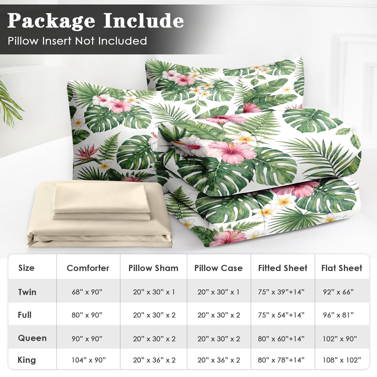 WeCozy Tropical Floral Comforter Set - Queen -6 WeCozy Tropical Floral Comforter Set - Queen -6