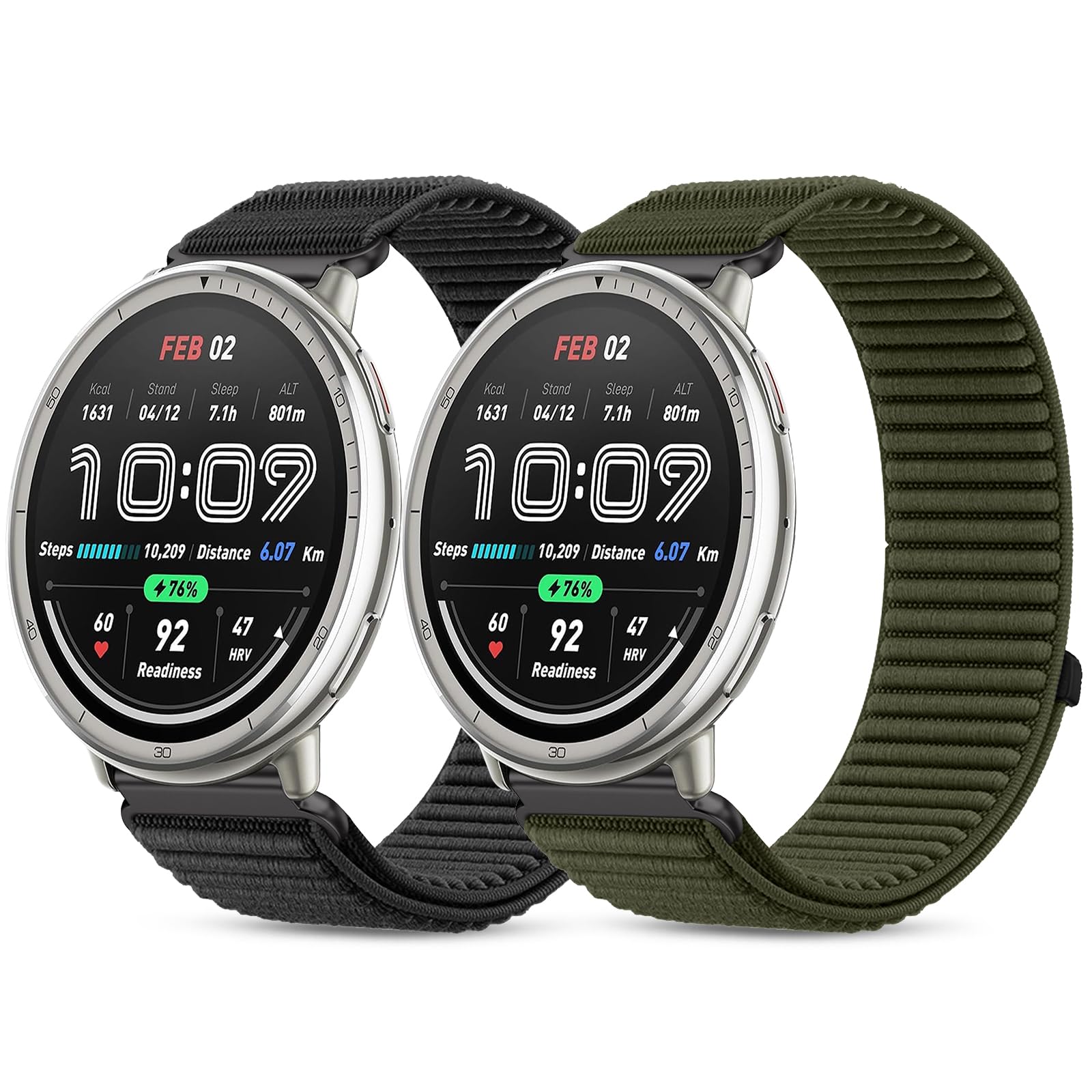 BDIG Correa de 20mm compatible con Amazfit Active 3 Premium/Active 2/GTS/GTS 2(2Mini)/GTS 3/GTS 4 Mini/Bip 3/3 Pro/S Lite/U Pro, Pulsera Deportiva de Nailon Elástico Suave para Garmin Vivoactive 6/5/3