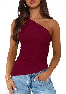 PRETTYGARDEN One Shoulder Summer Tops for Women