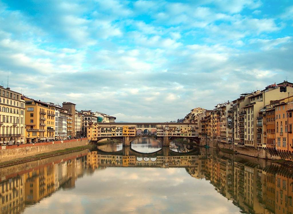 PigBangbang,Intellectiv Games Photomosaic Jigsaw Puzzle Basswood in a Box 500 Piece 20.6 X 15.1'' Famous Paintings Home Decoration-Ponte Vecchio Reflection