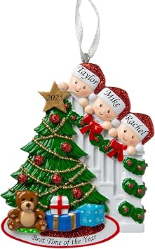 2025 Family Christmas Ornament Personalized Ornament for Families Custom Peeking Family Ornament Holiday Tree Decoration Keepsake Gift Family of 3