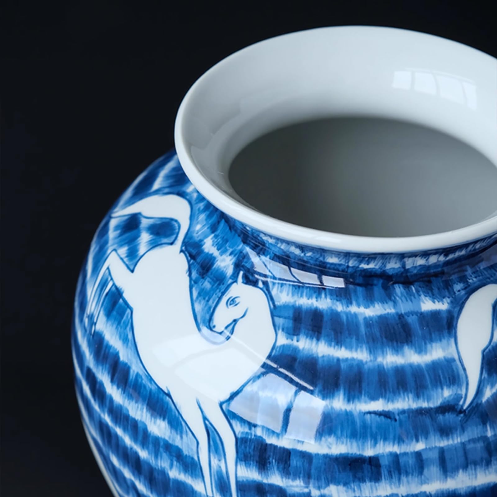 Wazon ceramiczny w stylu chińskim, ręcznie malowany niebieski i biały atrament porcelanowy wazon, dekoracje do pokoju wnętrz