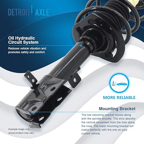 Miniatura 238 de Detroit Axle - Kit de suspensión delantera de 10 piezas para Chevy Aveo Aveo5 Pontiac G3 Wave 2 Ready Struts Assembly 2 Enlaces de barra