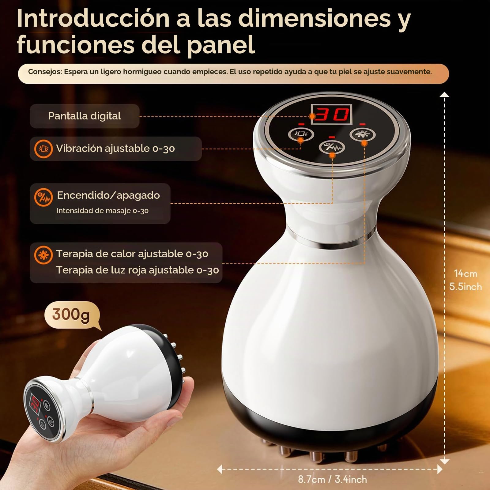 Masajeador de Drenaje Linfático y Herramienta de Masaje anticelulítico, Masajeador Eléctrico Meridiano, Máquina eléctrica de Mano para Esculpir el Cuerpo, para Piernas, Brazos y Vientre