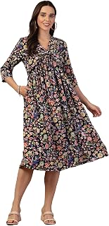 ZELENA Easy-Care Luxe Fabric Maternity Nursing Dresses for Women | Feeding & Pregnancy Dresses | Pregnancy Zip Feeding Dre... Price In India