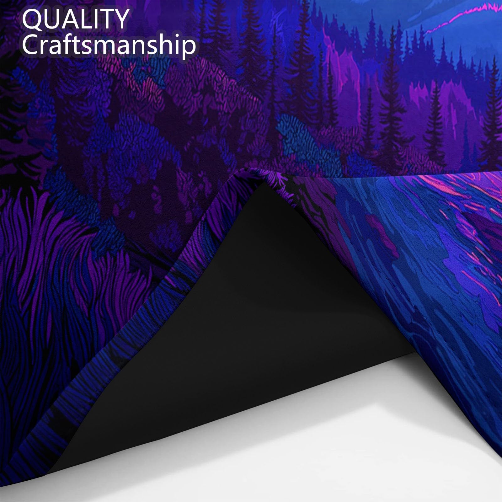 Rideau Occultant 3D Violet Fantaisie Nébuleuse Vallée Rideau Fenêtre Isolant Thermique Phonique Opaque à Oeillets pour Chambre d'enfant Maison Salon Décoration, Lot de 2 Rideaux 100 x 110 cm