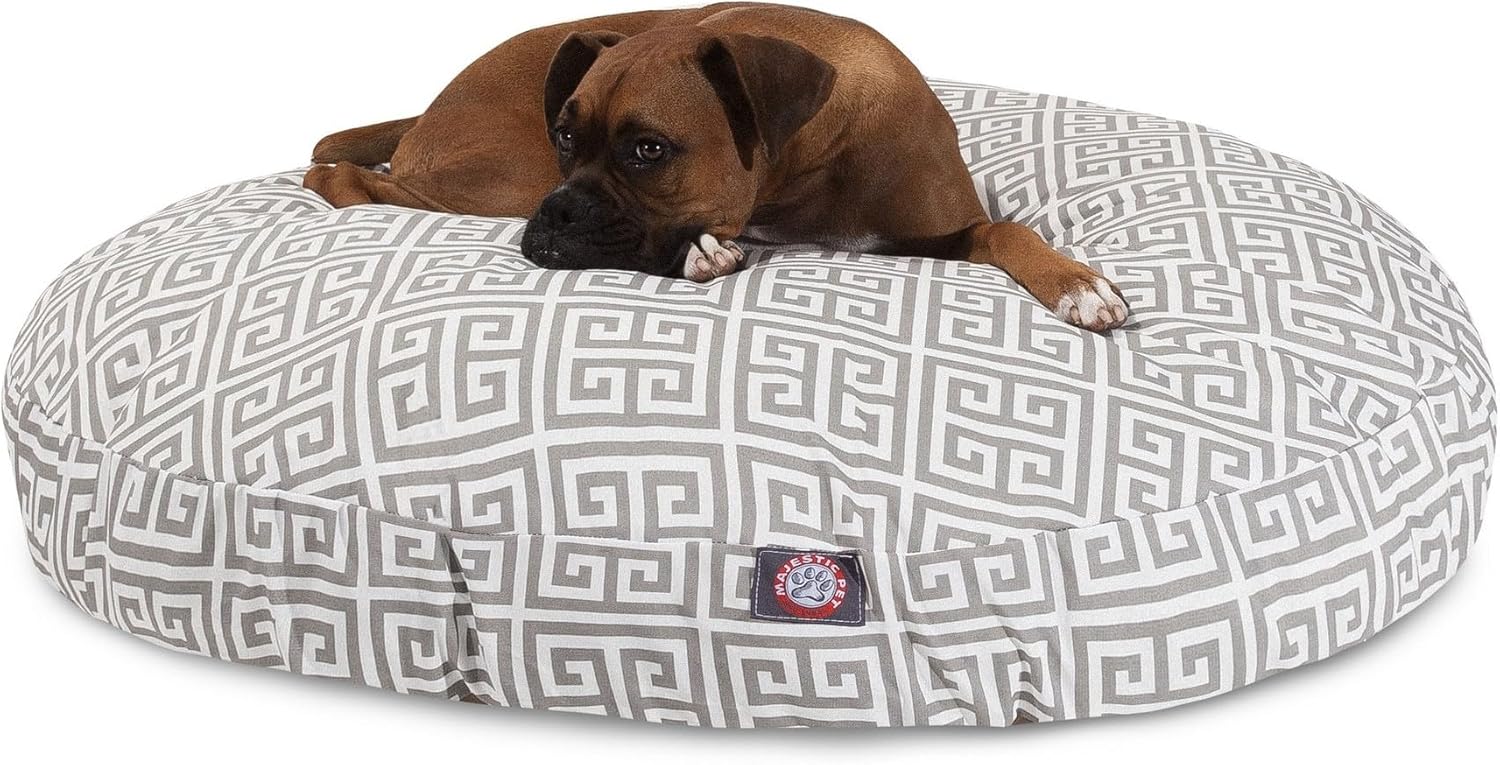 Grey Towers Large Round Indoor Outdoor Pet Dog Bed With Removable Washable Cover By Majestic Pet Products